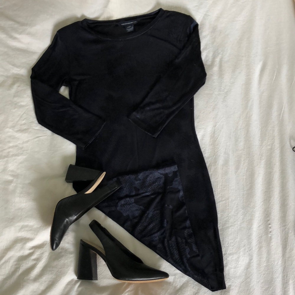 French Connection Body-Con Navy/Black Floral